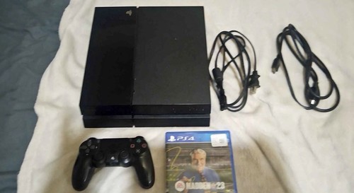 Black playstation with - with, one